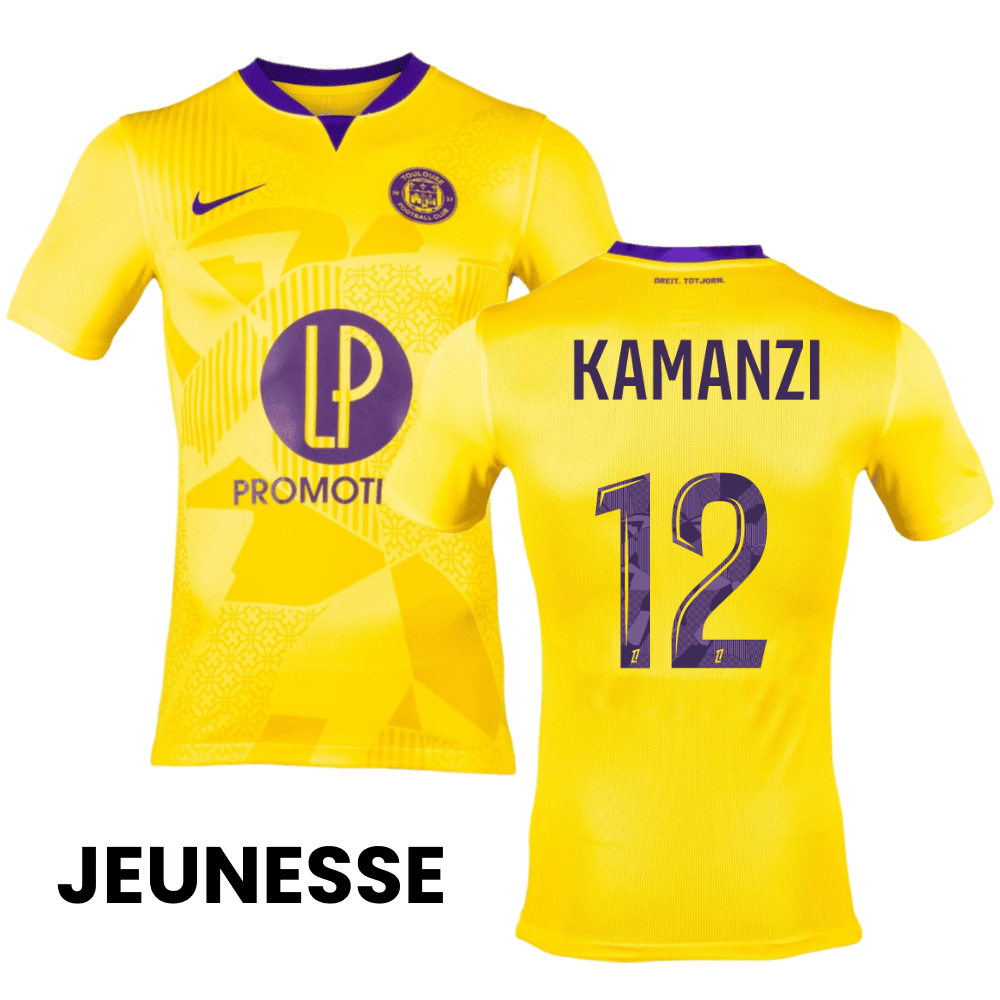 Warren Kamanzi 12 Toulouse FC 2024/25 Away YOUTH Jersey - Yellow