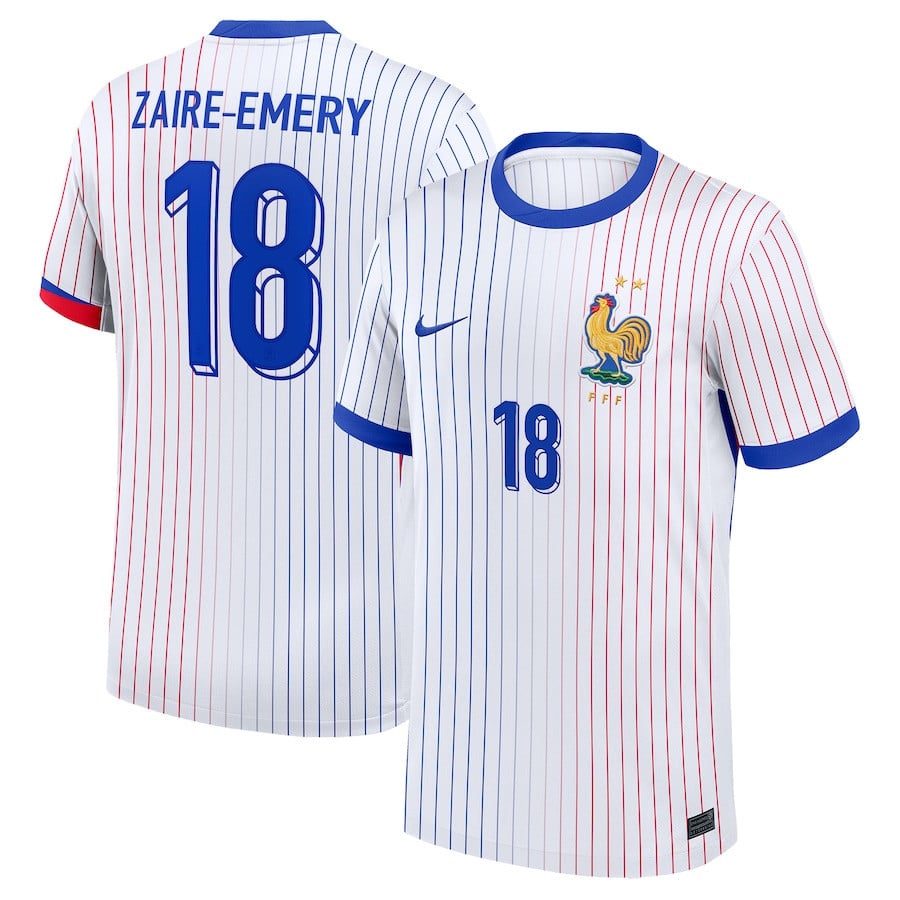 Warren Zaïre-Emery 18 France National Team 2024 Away YOUTH Jersey - White