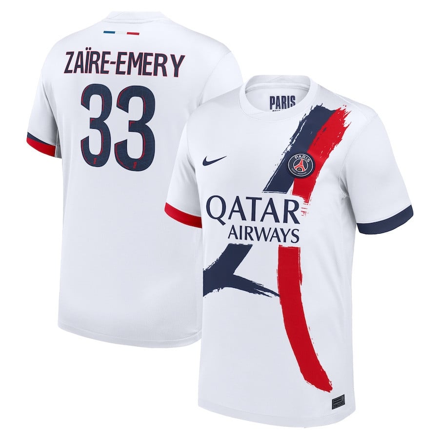 Warren Zaïre-Emery 33 Paris Saint-Germain 2024/25 Away Men Jersey - White