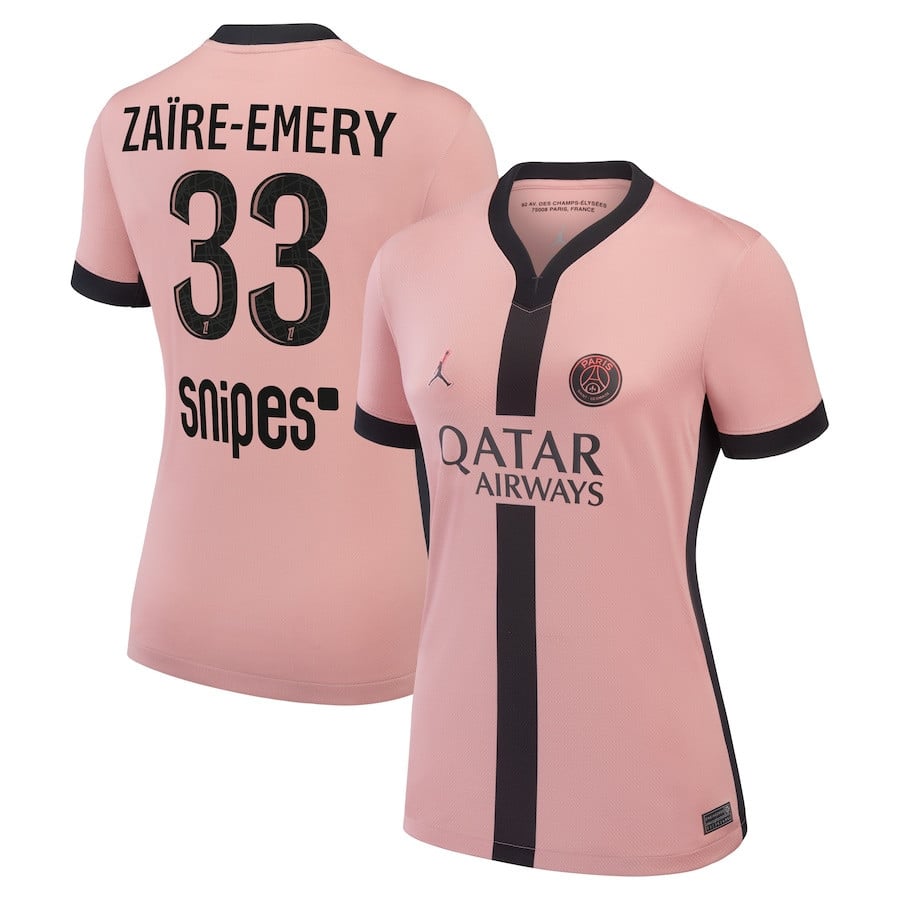 Warren Zaïre-Emery 33 Paris Saint-Germain 2024/25 Third Women Jersey - Pink