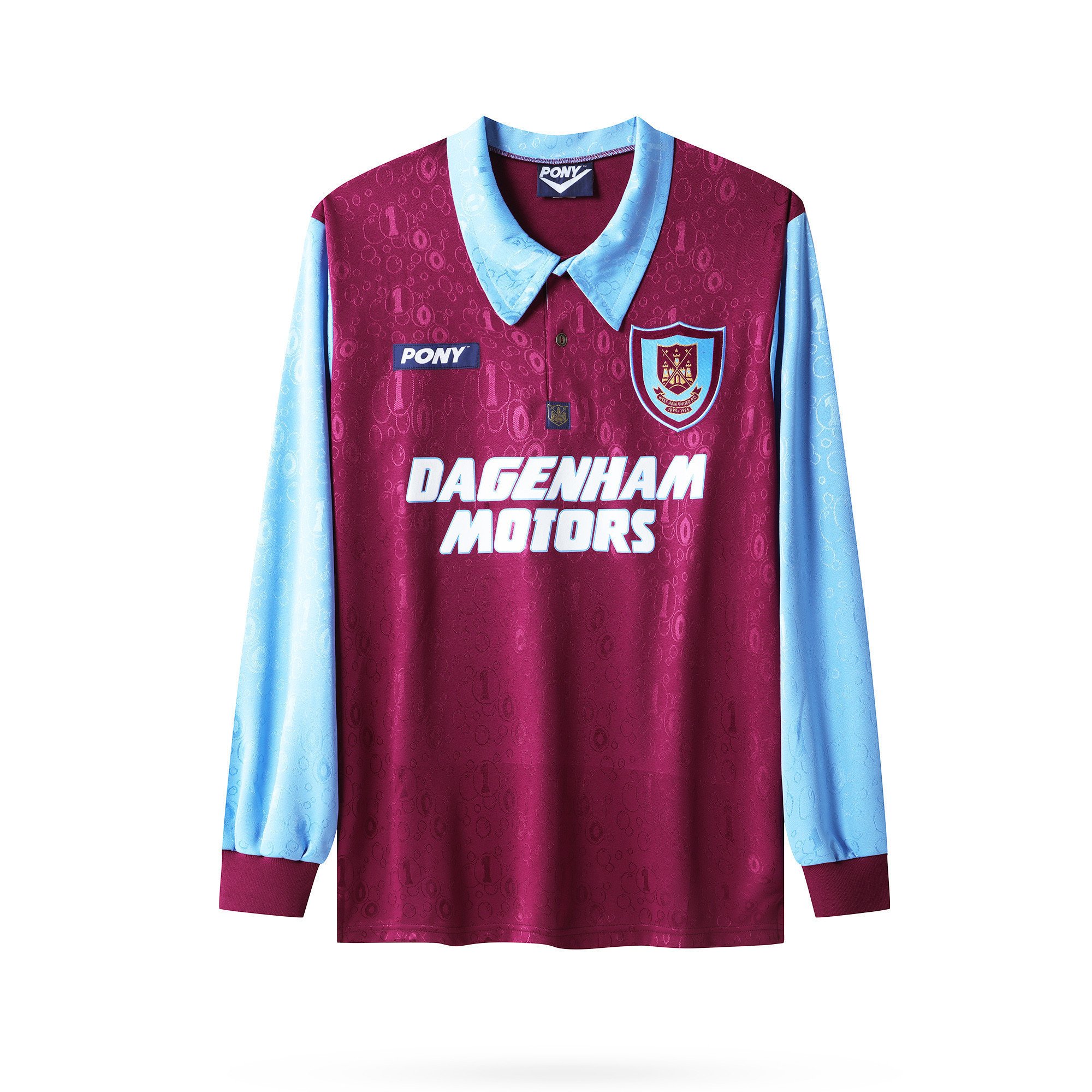 West Ham United 1995-1997 Home Men Retro Jersey - Long Sleeve