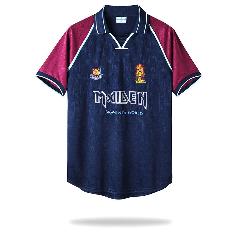 West Ham x Iron Maiden 1999 -2001 Home Men Retro Jersey - Navy
