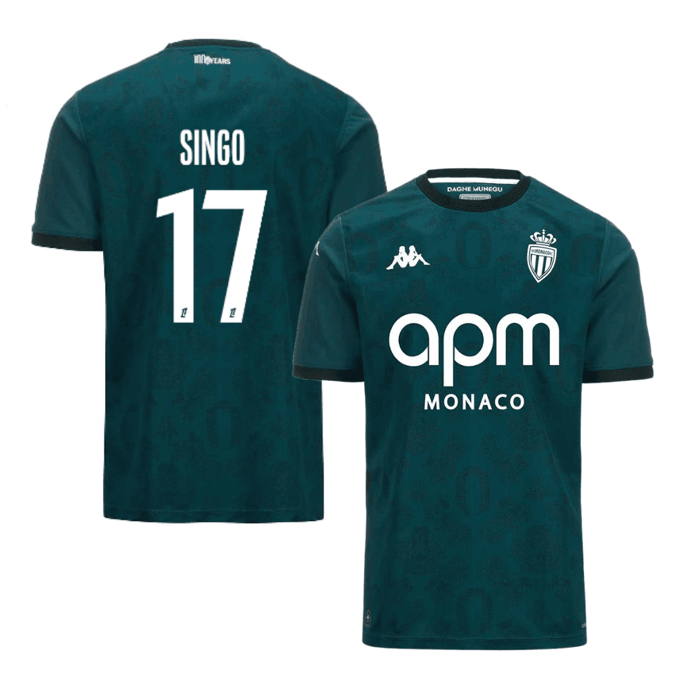 Wilfried Singo 17 AS Monaco 2024/25 Away Men Jersey - Green