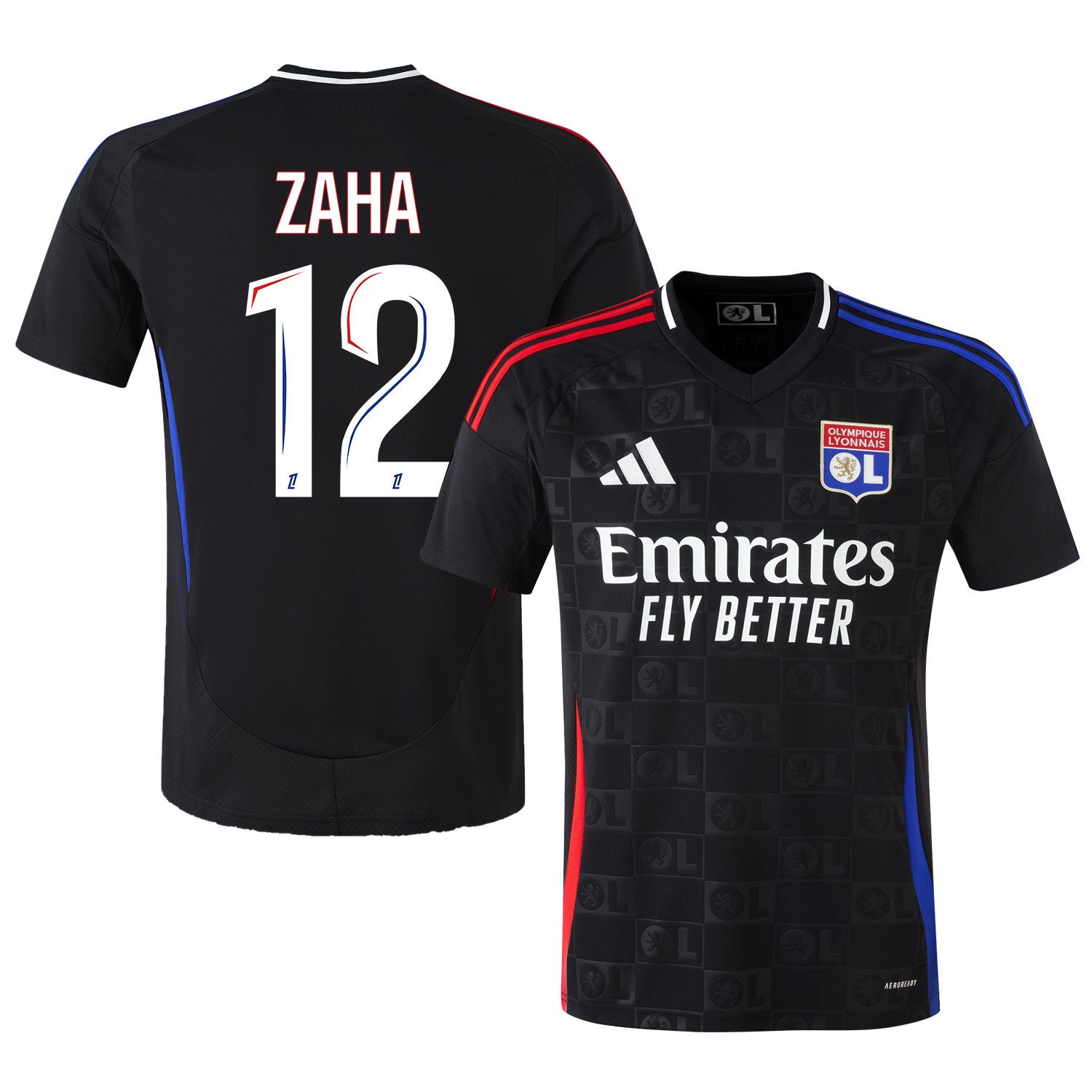 Wilfried Zaha 12 Olympique Lyonnais 2024/25 Away Men Jersey - Black
