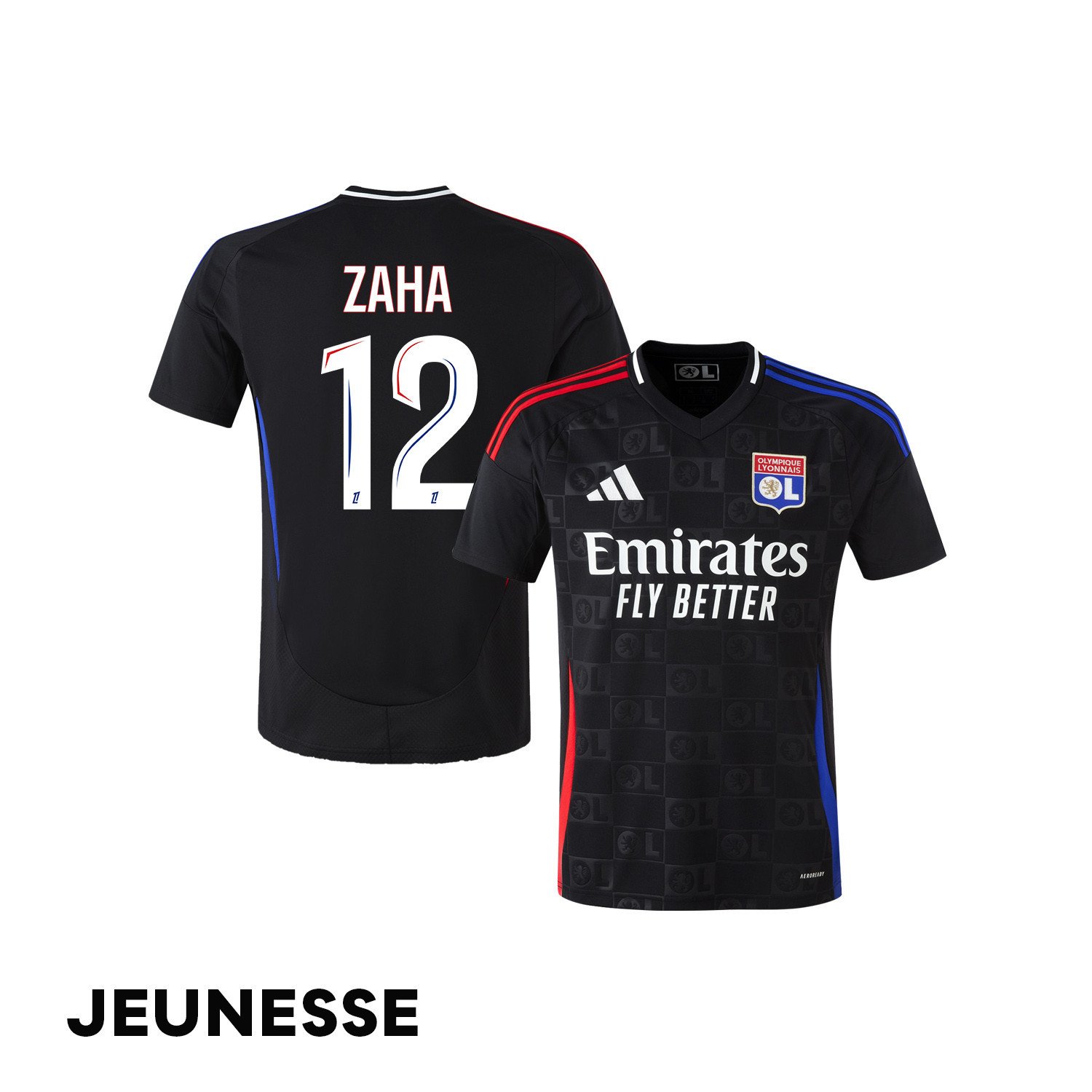 Wilfried Zaha 12 Olympique Lyonnais 2024/25 Away YOUTH Jersey - Black