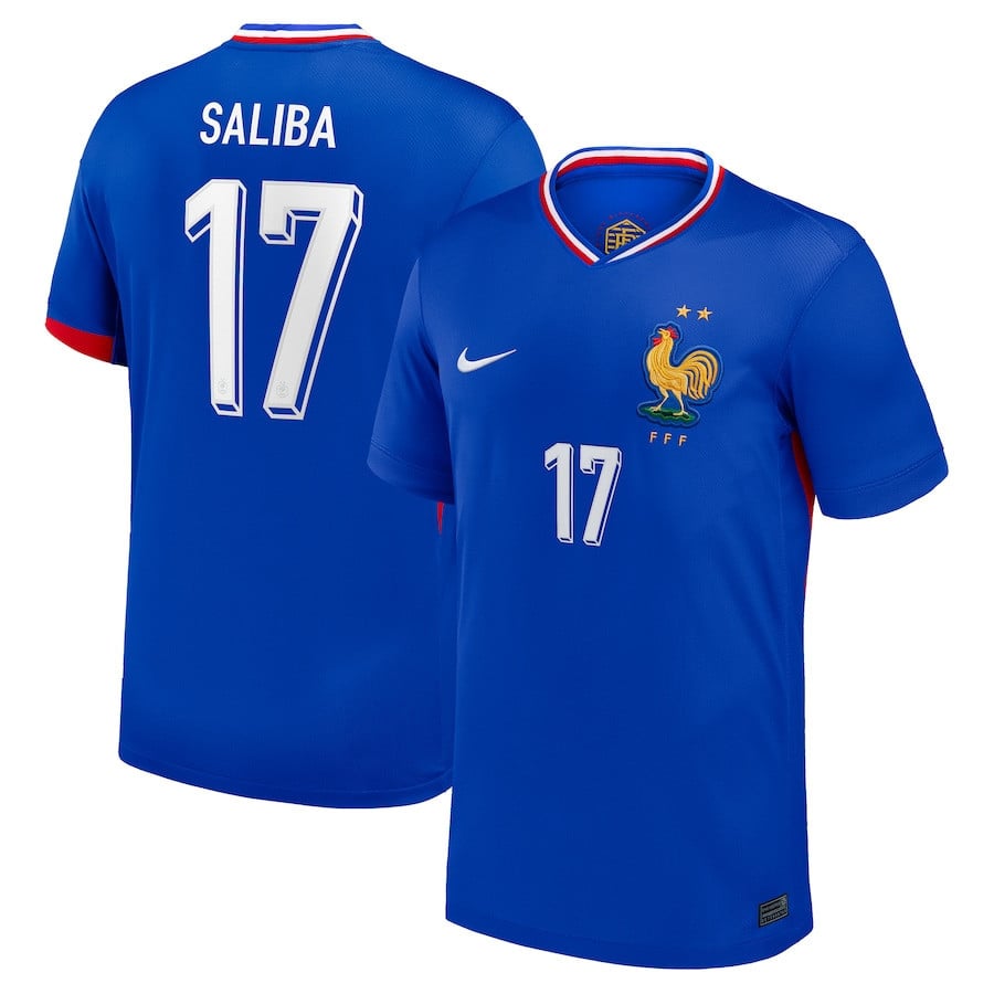 William Saliba 17 France National Team 2024 Home YOUTH Jersey - Blue