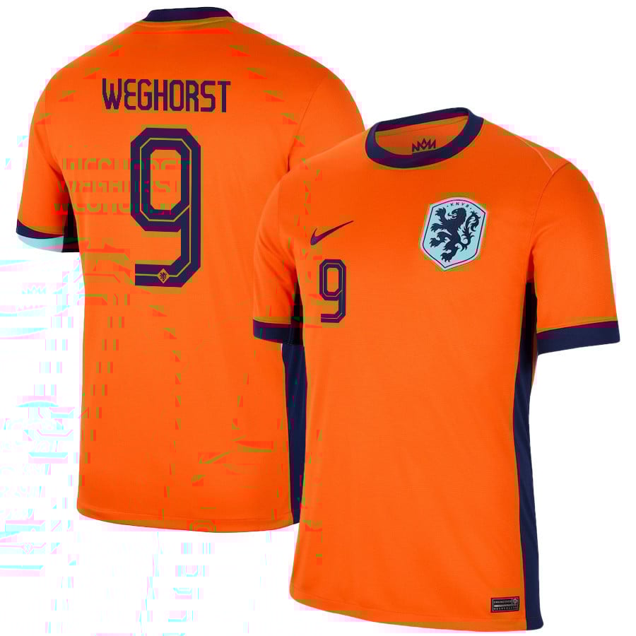 Wout Weghorst 9 Netherlands National Team 2024/25 Home Men Jersey - Orange