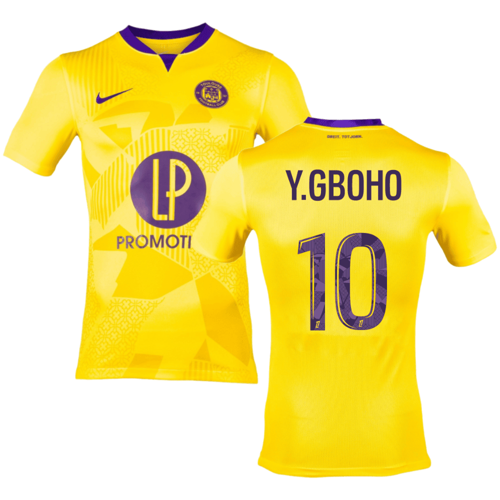 Yann Gboho 10 Toulouse FC 2024/25 Away Men Jersey - Yellow