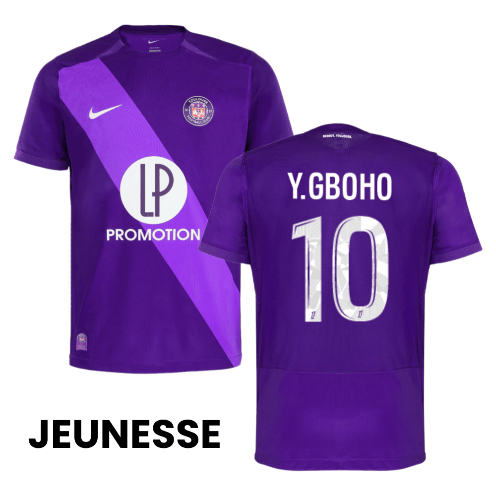Yann Gboho 10 Toulouse FC 2024/25 Home YOUTH Jersey - Purple
