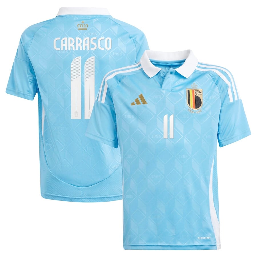 Yannick Carrasco 11 Belgium National Team 2024 Away YOUTH Jersey - Blue