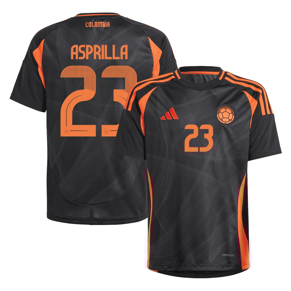 Yaser Asprilla 23 Colombia National Team 2024/25 Away YOUTH Jersey - Black