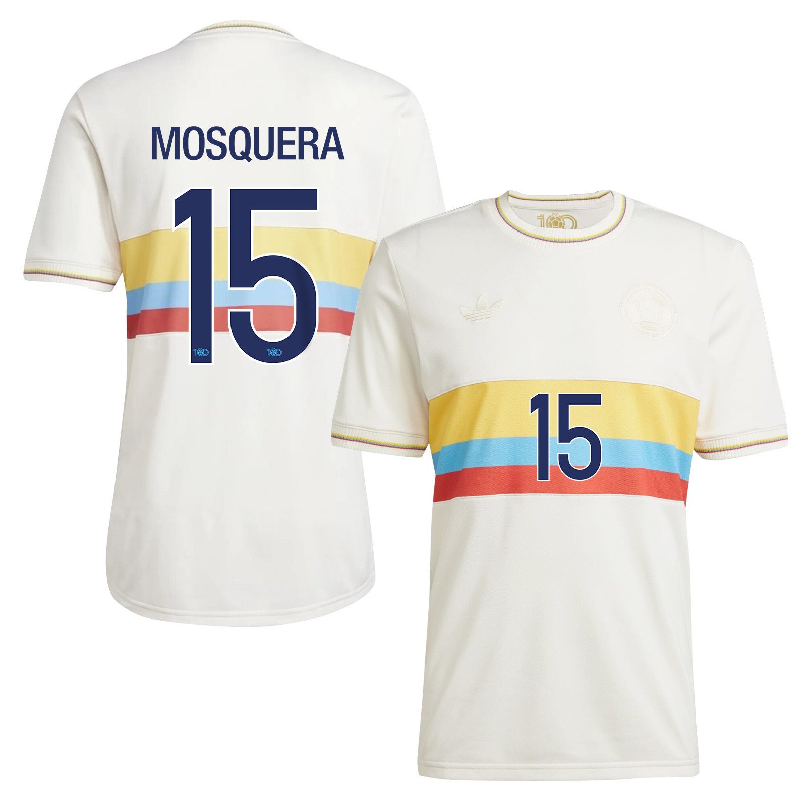 Yerson Mosquera 15 Colombia 2024 100th Anniversary Jersey - Men, Chalk White