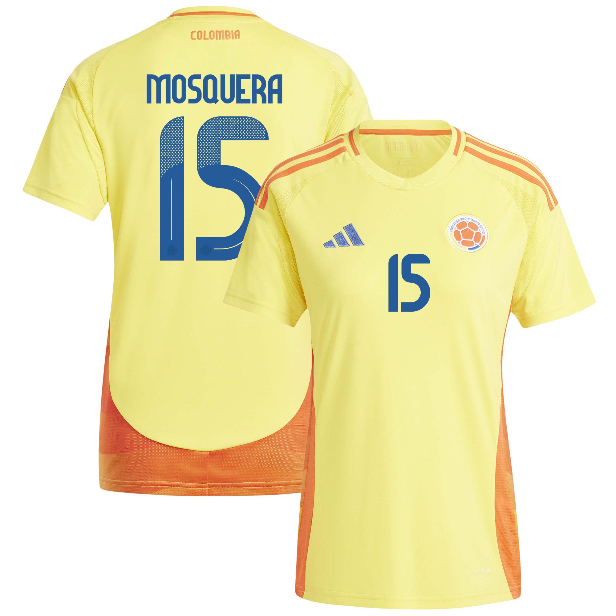 Yerson Mosquera 15 Colombia National Team 2024/25 Home Women Jersey - Yellow