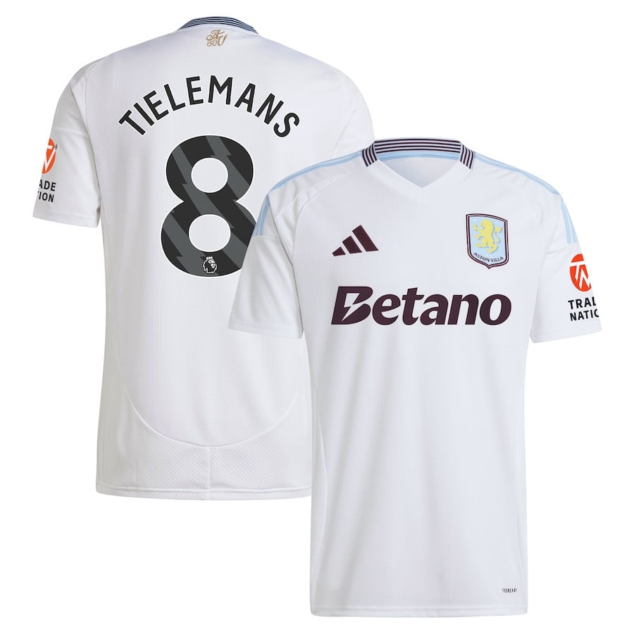 Youri Tielemans 8 Aston Villa 2024/25 Away Men Jersey - White