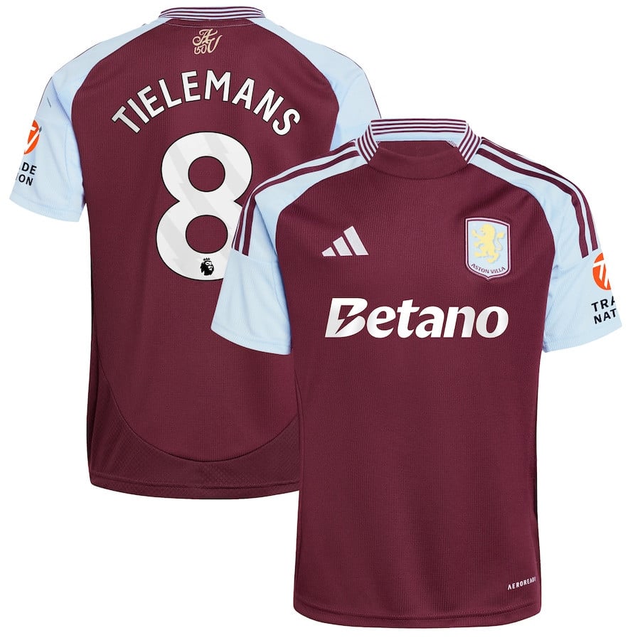 Youri Tielemans 8 Aston Villa 2024/25 Home Men Jersey - Claret