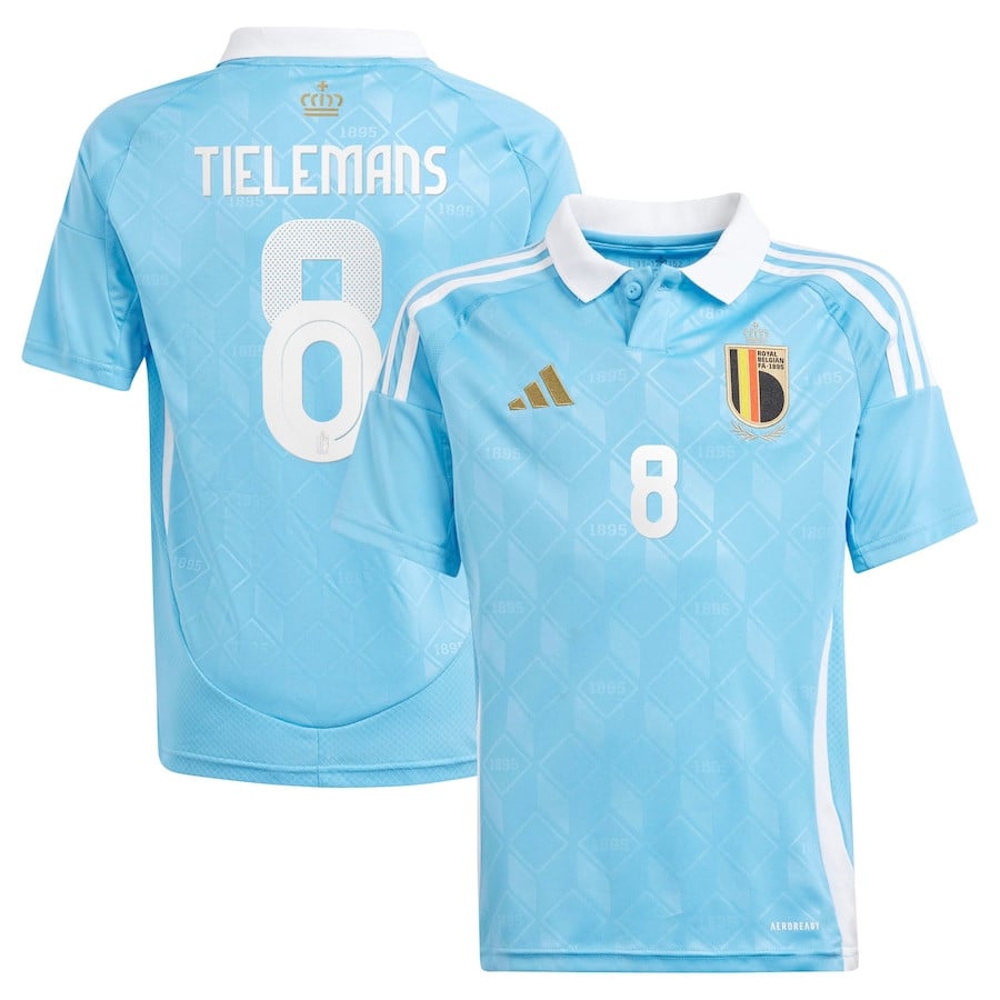 Youri Tielemans 8 Belgium National Team 2024 Away YOUTH Jersey - Blue