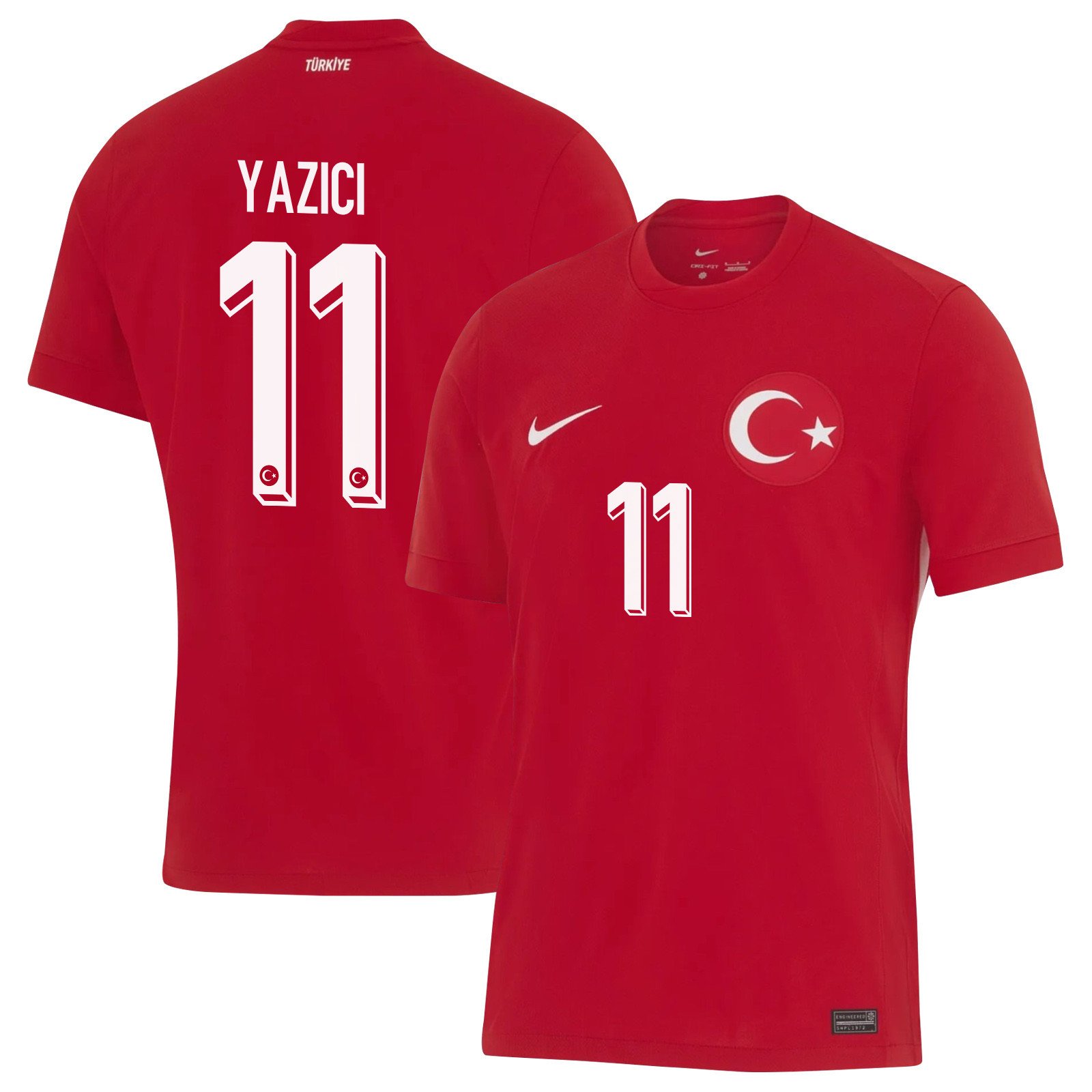 Yusuf Yazıcı 11 Turkey National Team 2024 Away Stadium Men Jersey - Red