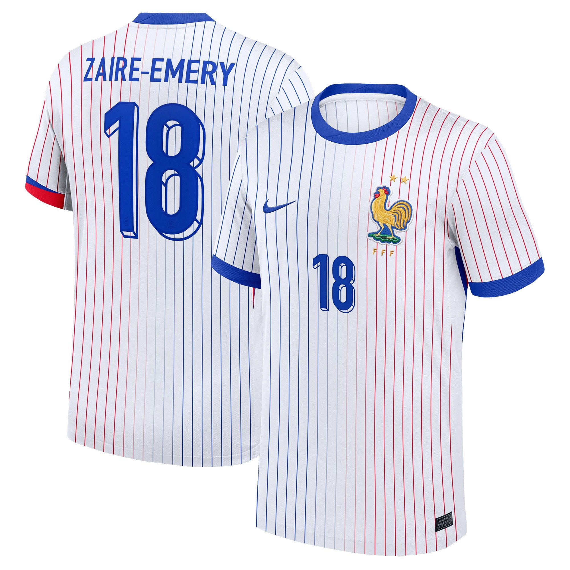 Zaire-Emery 18 France 2024/25 Stadium Away Football Jersey - Men White