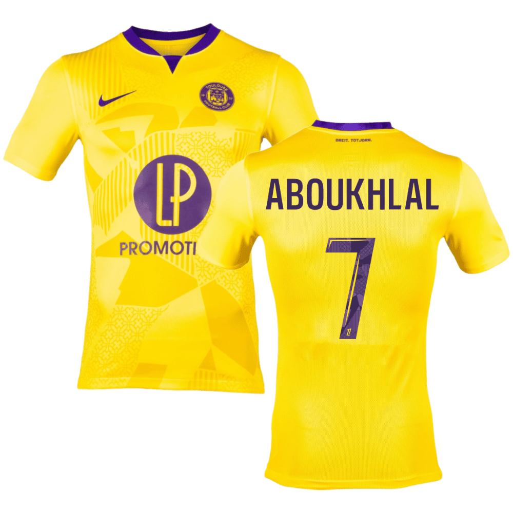 Zakaria Aboukhlal 7 Toulouse FC 2024/25 Away Men Jersey - Yellow