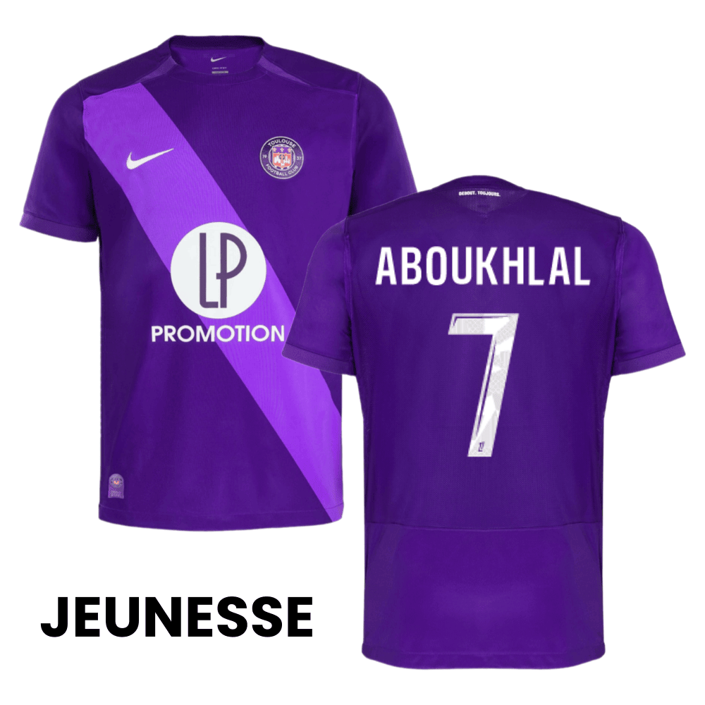 Zakaria Aboukhlal 7 Toulouse FC 2024/25 Home YOUTH Jersey - Purple