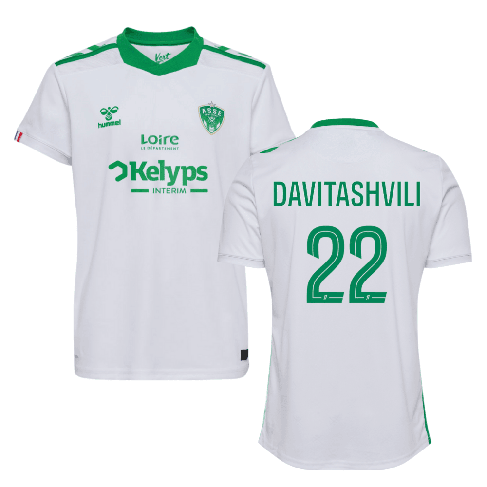Zuriko Davitashvili 22 AS Saint-Étienne 2024/25 Away Men Jersey - White